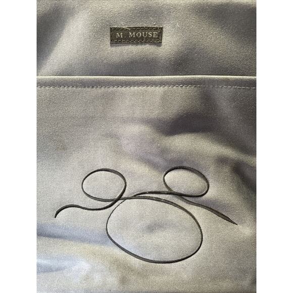 Disney Gallery Mickey Mouse Logo Shoulder Bag Gray‎ Embroidered Tote - Picture 3 of 7